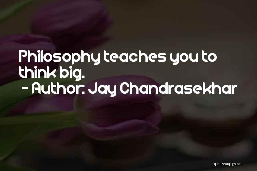 Jay Chandrasekhar Quotes: Philosophy Teaches You To Think Big.