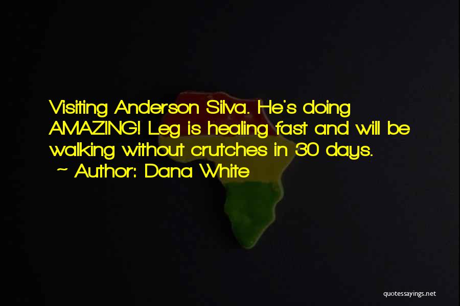 Dana White Quotes: Visiting Anderson Silva. He's Doing Amazing! Leg Is Healing Fast And Will Be Walking Without Crutches In 30 Days.