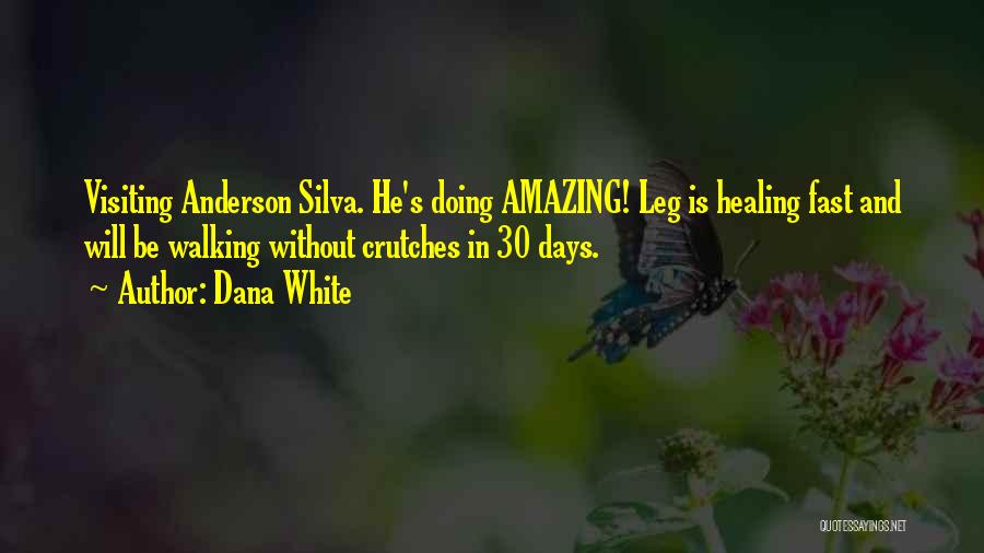 Dana White Quotes: Visiting Anderson Silva. He's Doing Amazing! Leg Is Healing Fast And Will Be Walking Without Crutches In 30 Days.