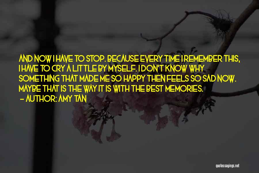 Amy Tan Quotes: And Now I Have To Stop. Because Every Time I Remember This, I Have To Cry A Little By Myself.