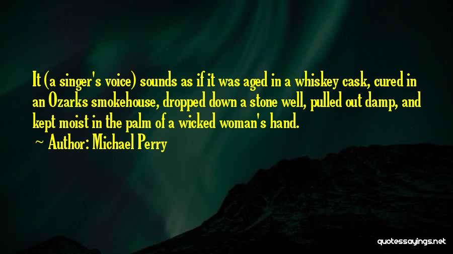 Michael Perry Quotes: It (a Singer's Voice) Sounds As If It Was Aged In A Whiskey Cask, Cured In An Ozarks Smokehouse, Dropped