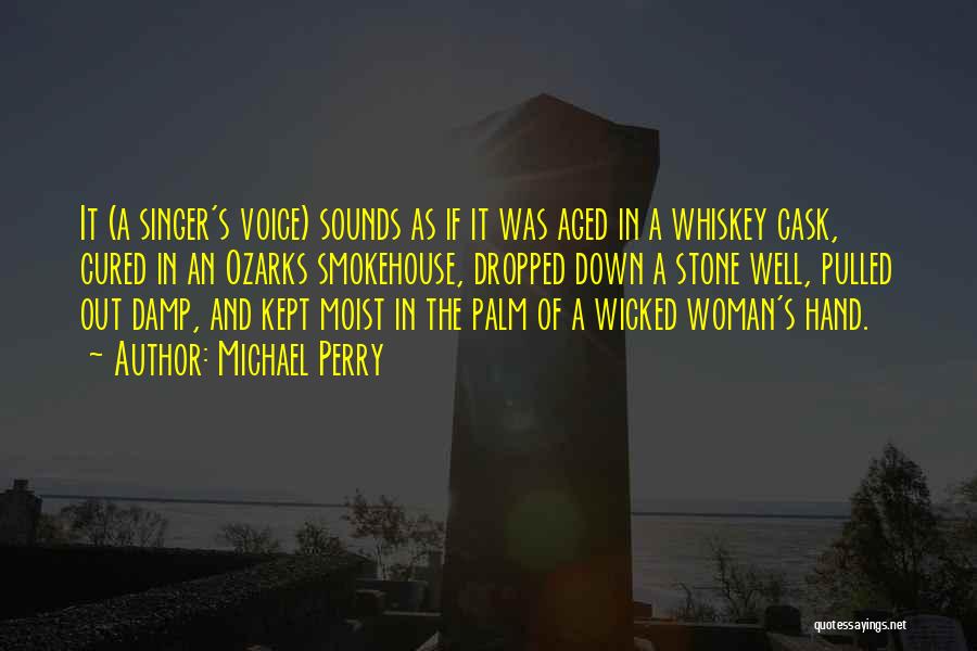 Michael Perry Quotes: It (a Singer's Voice) Sounds As If It Was Aged In A Whiskey Cask, Cured In An Ozarks Smokehouse, Dropped