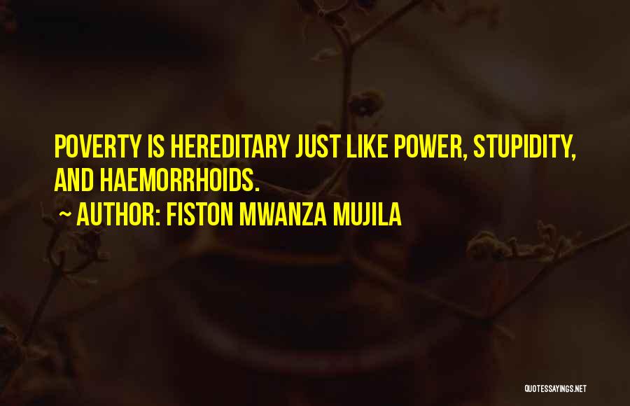 Fiston Mwanza Mujila Quotes: Poverty Is Hereditary Just Like Power, Stupidity, And Haemorrhoids.
