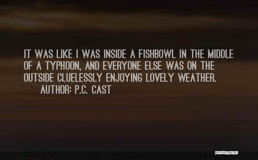 P.C. Cast Quotes: It Was Like I Was Inside A Fishbowl In The Middle Of A Typhoon, And Everyone Else Was On The