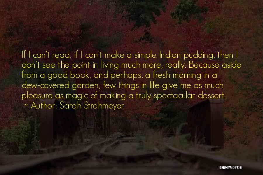 Sarah Strohmeyer Quotes: If I Can't Read, If I Can't Make A Simple Indian Pudding, Then I Don't See The Point In Living