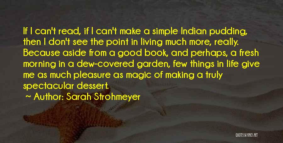 Sarah Strohmeyer Quotes: If I Can't Read, If I Can't Make A Simple Indian Pudding, Then I Don't See The Point In Living