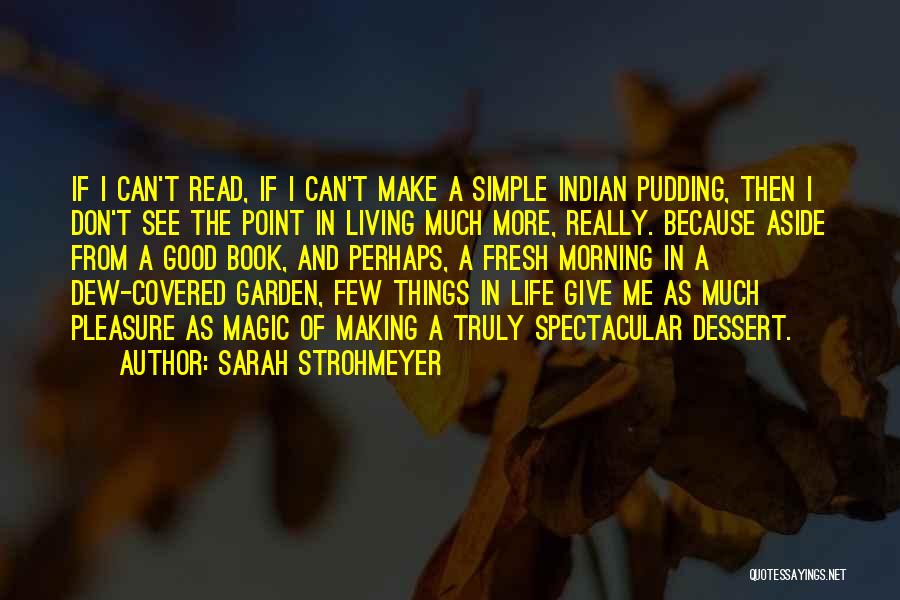 Sarah Strohmeyer Quotes: If I Can't Read, If I Can't Make A Simple Indian Pudding, Then I Don't See The Point In Living