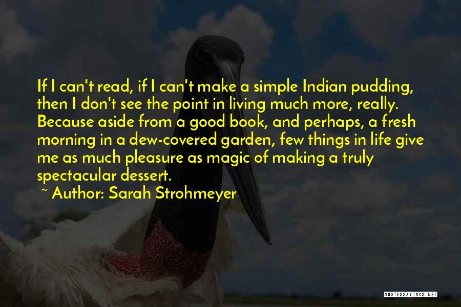 Sarah Strohmeyer Quotes: If I Can't Read, If I Can't Make A Simple Indian Pudding, Then I Don't See The Point In Living