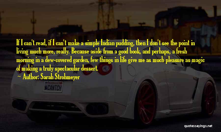 Sarah Strohmeyer Quotes: If I Can't Read, If I Can't Make A Simple Indian Pudding, Then I Don't See The Point In Living