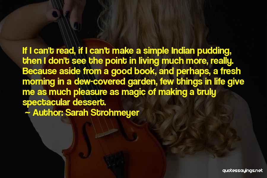 Sarah Strohmeyer Quotes: If I Can't Read, If I Can't Make A Simple Indian Pudding, Then I Don't See The Point In Living