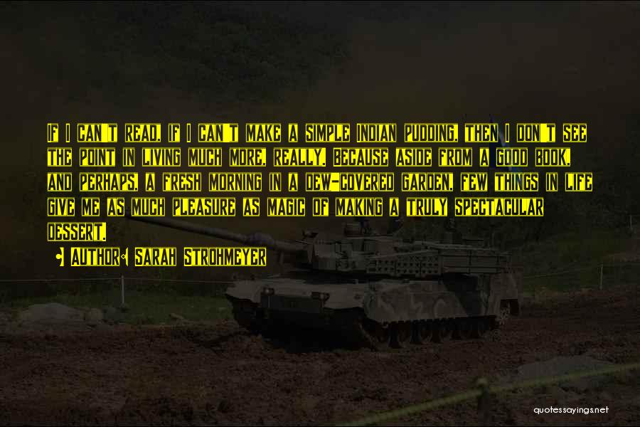 Sarah Strohmeyer Quotes: If I Can't Read, If I Can't Make A Simple Indian Pudding, Then I Don't See The Point In Living