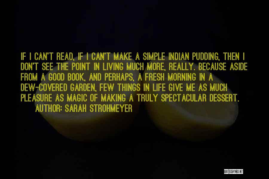 Sarah Strohmeyer Quotes: If I Can't Read, If I Can't Make A Simple Indian Pudding, Then I Don't See The Point In Living