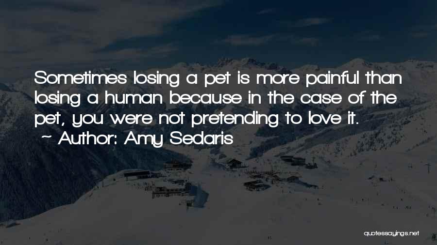 Amy Sedaris Quotes: Sometimes Losing A Pet Is More Painful Than Losing A Human Because In The Case Of The Pet, You Were