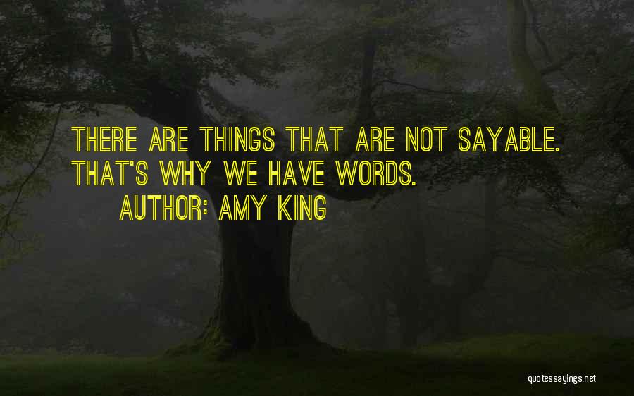 Amy King Quotes: There Are Things That Are Not Sayable. That's Why We Have Words.