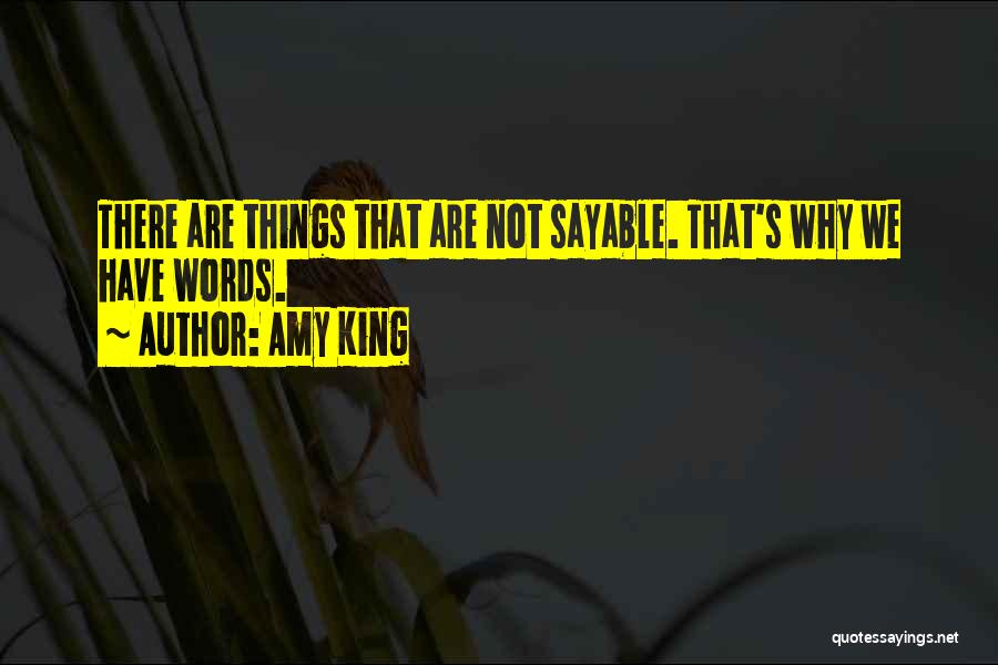 Amy King Quotes: There Are Things That Are Not Sayable. That's Why We Have Words.