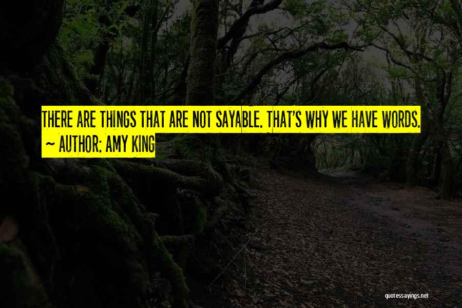 Amy King Quotes: There Are Things That Are Not Sayable. That's Why We Have Words.