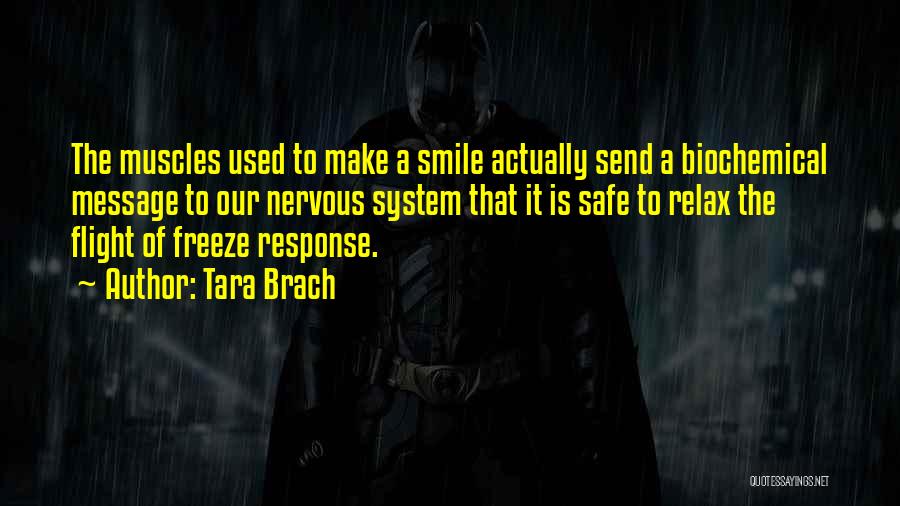 Tara Brach Quotes: The Muscles Used To Make A Smile Actually Send A Biochemical Message To Our Nervous System That It Is Safe