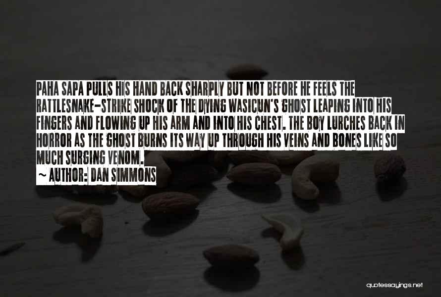 Dan Simmons Quotes: Paha Sapa Pulls His Hand Back Sharply But Not Before He Feels The Rattlesnake-strike Shock Of The Dying Wasicun's Ghost