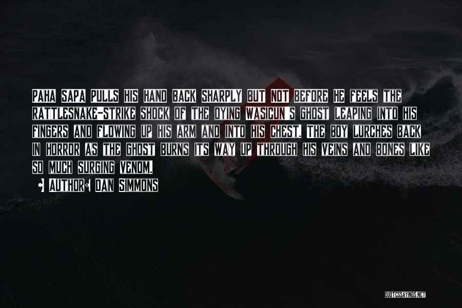 Dan Simmons Quotes: Paha Sapa Pulls His Hand Back Sharply But Not Before He Feels The Rattlesnake-strike Shock Of The Dying Wasicun's Ghost
