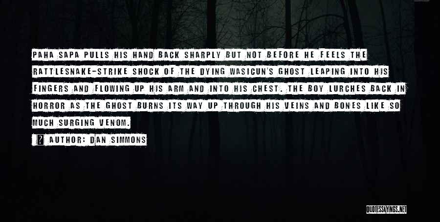 Dan Simmons Quotes: Paha Sapa Pulls His Hand Back Sharply But Not Before He Feels The Rattlesnake-strike Shock Of The Dying Wasicun's Ghost