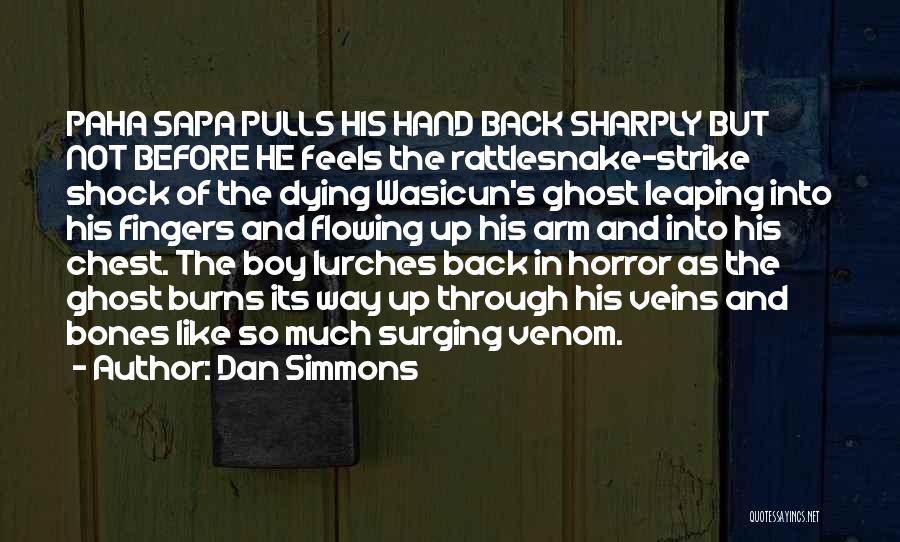 Dan Simmons Quotes: Paha Sapa Pulls His Hand Back Sharply But Not Before He Feels The Rattlesnake-strike Shock Of The Dying Wasicun's Ghost