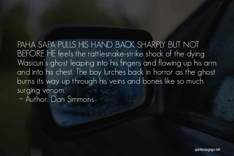 Dan Simmons Quotes: Paha Sapa Pulls His Hand Back Sharply But Not Before He Feels The Rattlesnake-strike Shock Of The Dying Wasicun's Ghost