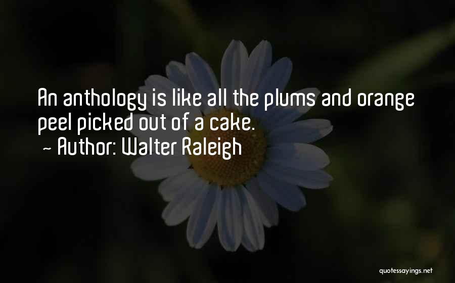Walter Raleigh Quotes: An Anthology Is Like All The Plums And Orange Peel Picked Out Of A Cake.