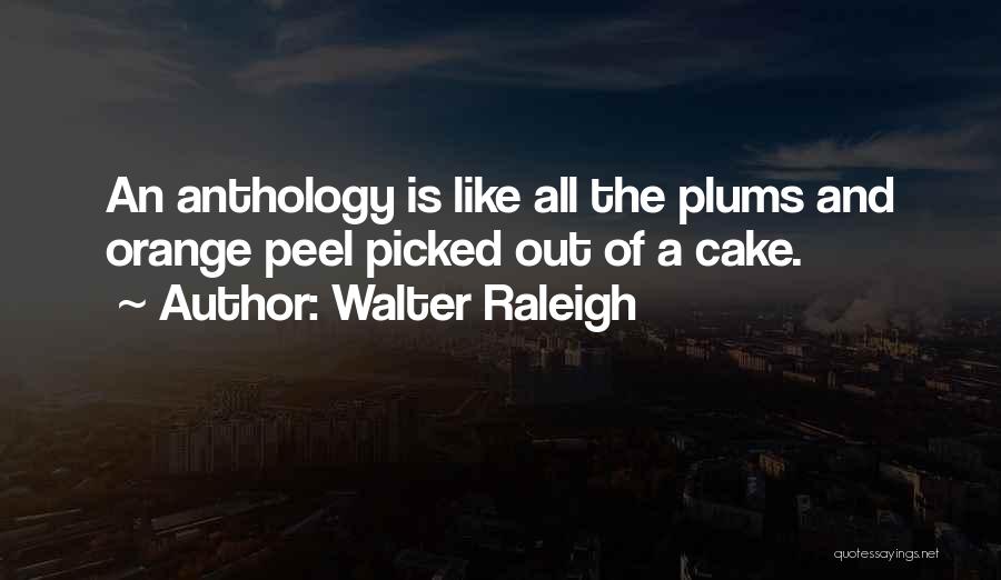 Walter Raleigh Quotes: An Anthology Is Like All The Plums And Orange Peel Picked Out Of A Cake.