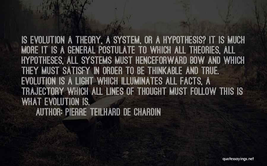 Pierre Teilhard De Chardin Quotes: Is Evolution A Theory, A System, Or A Hypothesis? It Is Much More It Is A General Postulate To Which