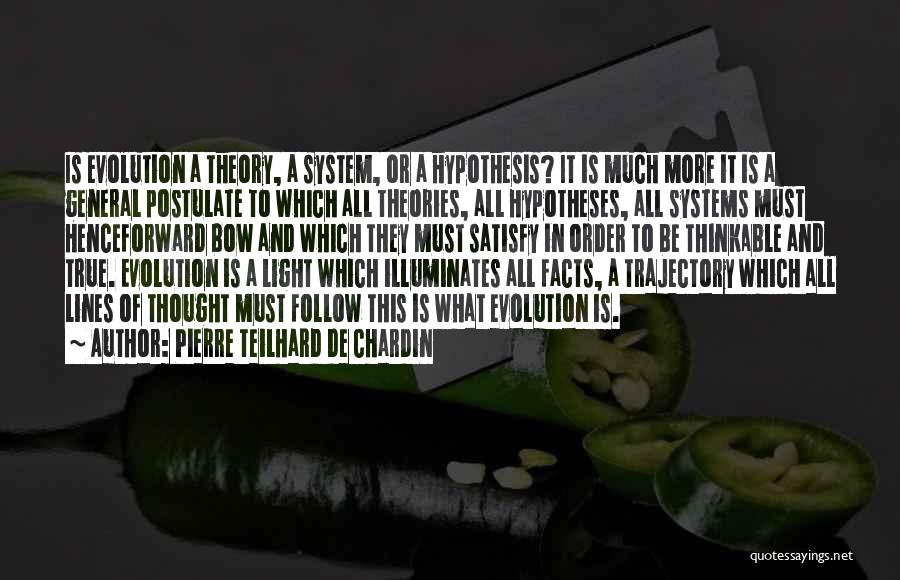 Pierre Teilhard De Chardin Quotes: Is Evolution A Theory, A System, Or A Hypothesis? It Is Much More It Is A General Postulate To Which