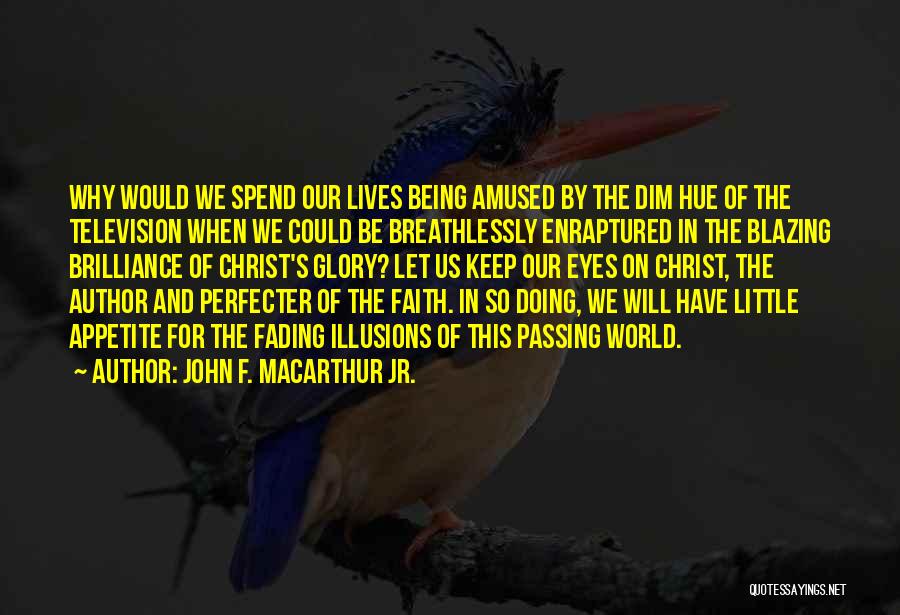 John F. MacArthur Jr. Quotes: Why Would We Spend Our Lives Being Amused By The Dim Hue Of The Television When We Could Be Breathlessly