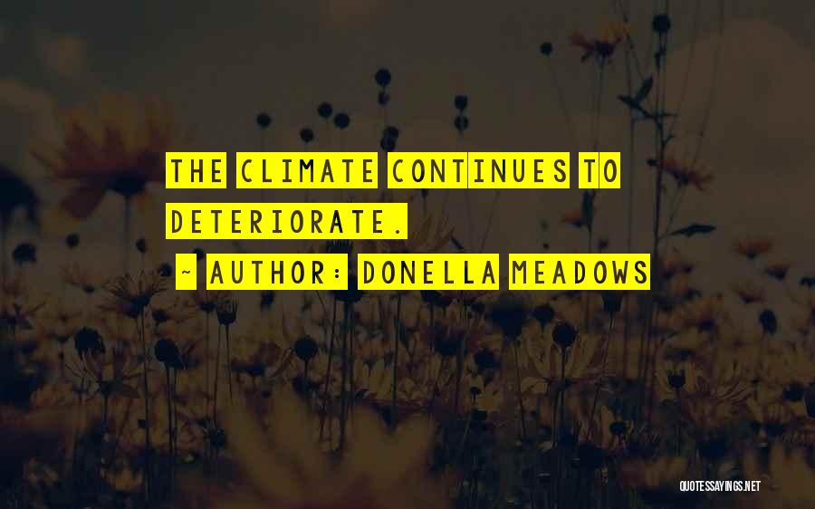 Donella Meadows Quotes: The Climate Continues To Deteriorate.