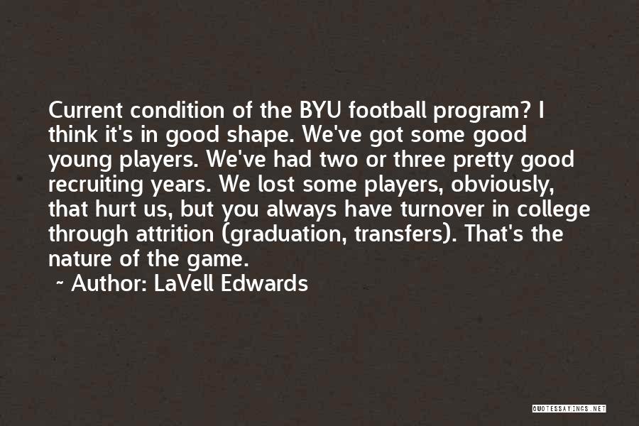 LaVell Edwards Quotes: Current Condition Of The Byu Football Program? I Think It's In Good Shape. We've Got Some Good Young Players. We've
