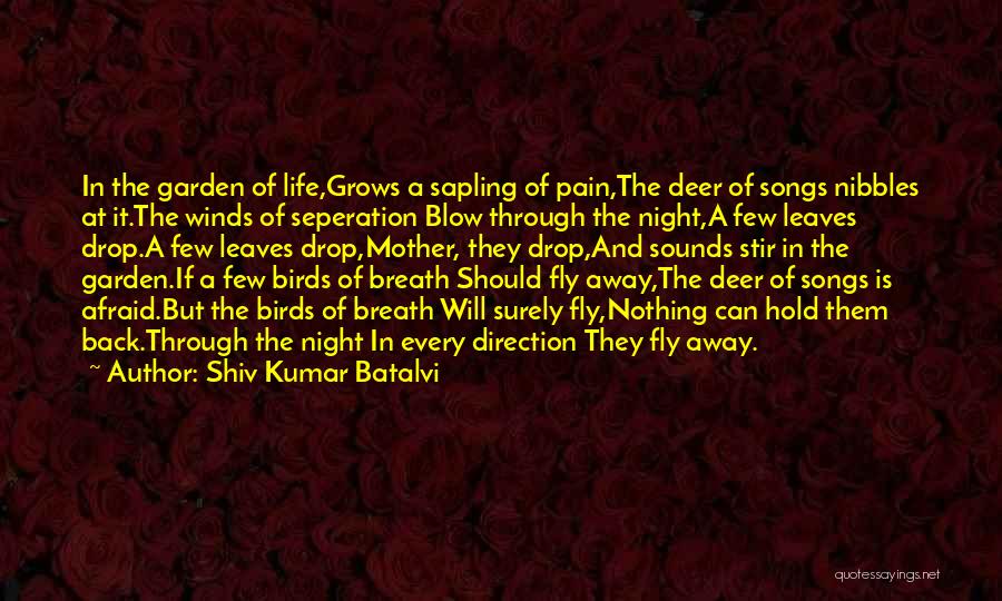 Shiv Kumar Batalvi Quotes: In The Garden Of Life,grows A Sapling Of Pain,the Deer Of Songs Nibbles At It.the Winds Of Seperation Blow Through