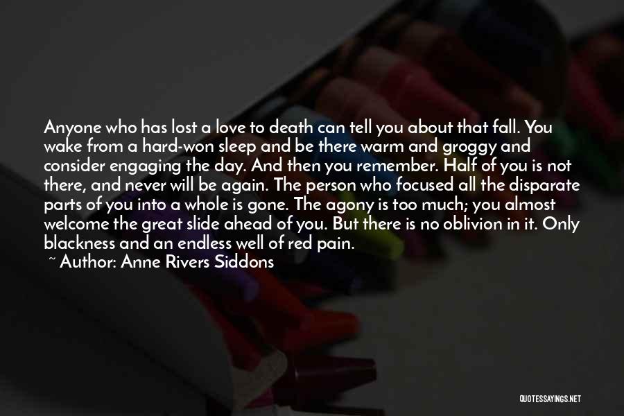 Anne Rivers Siddons Quotes: Anyone Who Has Lost A Love To Death Can Tell You About That Fall. You Wake From A Hard-won Sleep