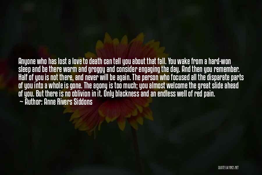 Anne Rivers Siddons Quotes: Anyone Who Has Lost A Love To Death Can Tell You About That Fall. You Wake From A Hard-won Sleep
