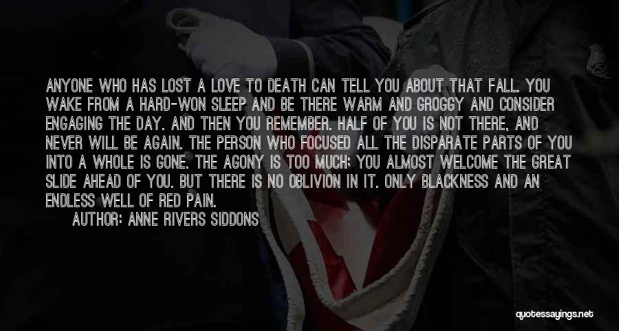 Anne Rivers Siddons Quotes: Anyone Who Has Lost A Love To Death Can Tell You About That Fall. You Wake From A Hard-won Sleep