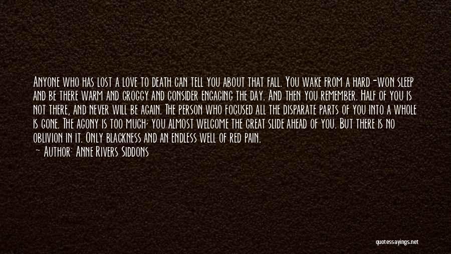 Anne Rivers Siddons Quotes: Anyone Who Has Lost A Love To Death Can Tell You About That Fall. You Wake From A Hard-won Sleep