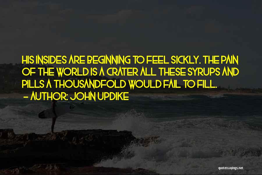 John Updike Quotes: His Insides Are Beginning To Feel Sickly. The Pain Of The World Is A Crater All These Syrups And Pills