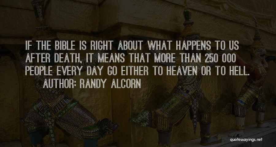 Randy Alcorn Quotes: If The Bible Is Right About What Happens To Us After Death, It Means That More Than 250 000 People