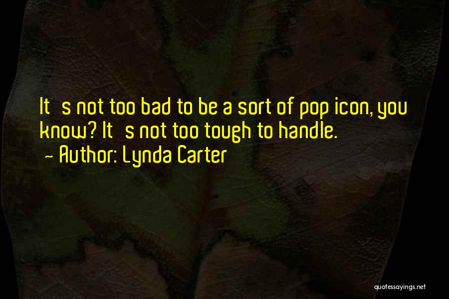 Lynda Carter Quotes: It's Not Too Bad To Be A Sort Of Pop Icon, You Know? It's Not Too Tough To Handle.