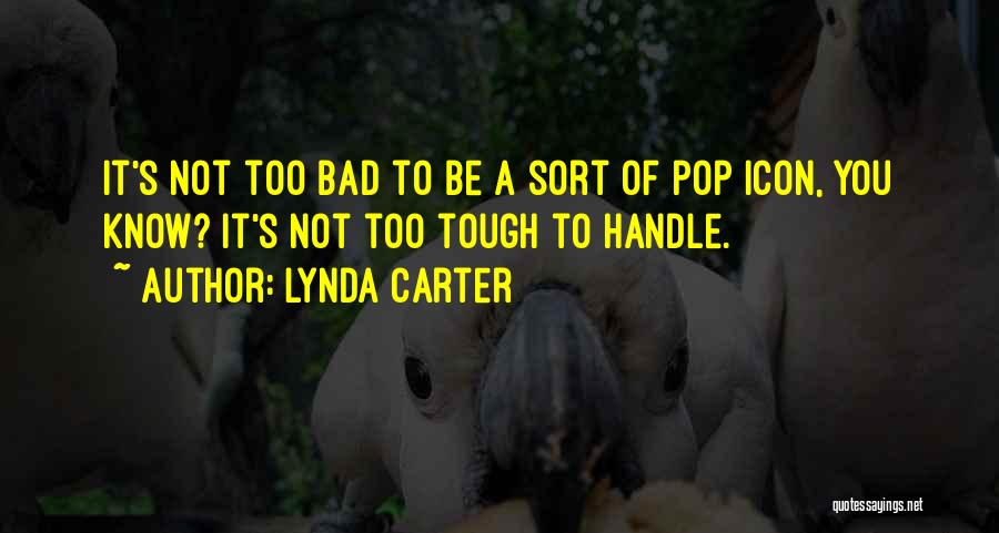 Lynda Carter Quotes: It's Not Too Bad To Be A Sort Of Pop Icon, You Know? It's Not Too Tough To Handle.