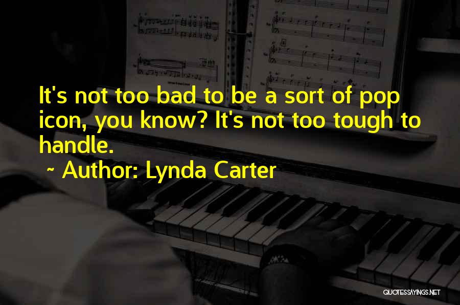 Lynda Carter Quotes: It's Not Too Bad To Be A Sort Of Pop Icon, You Know? It's Not Too Tough To Handle.