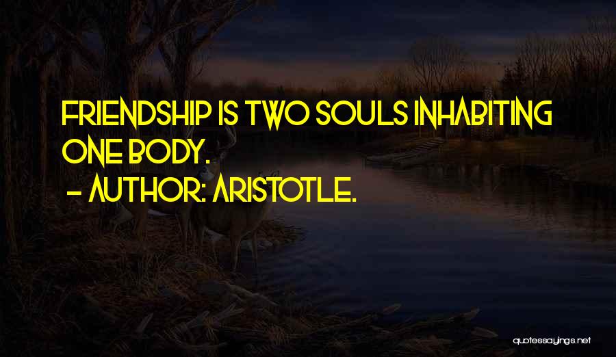 Aristotle. Quotes: Friendship Is Two Souls Inhabiting One Body.