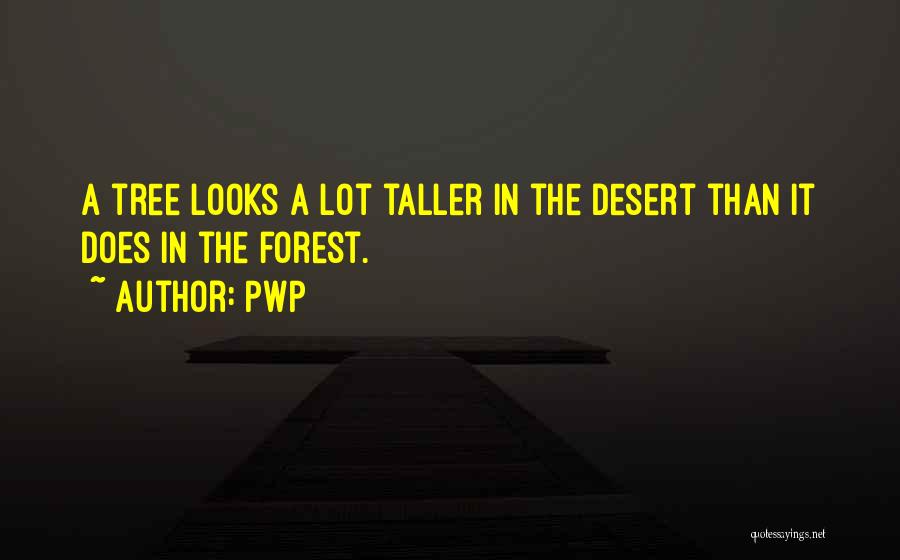 PWP Quotes: A Tree Looks A Lot Taller In The Desert Than It Does In The Forest.