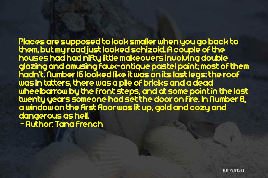 Tana French Quotes: Places Are Supposed To Look Smaller When You Go Back To Them, But My Road Just Looked Schizoid. A Couple