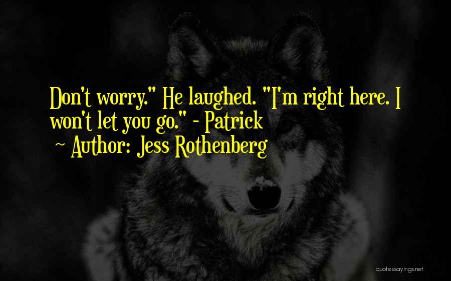 Jess Rothenberg Quotes: Don't Worry. He Laughed. I'm Right Here. I Won't Let You Go. - Patrick