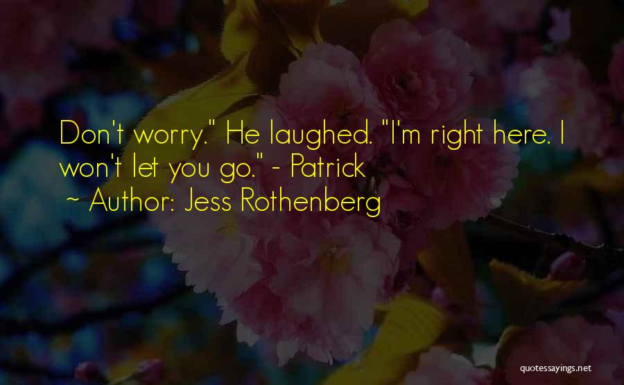 Jess Rothenberg Quotes: Don't Worry. He Laughed. I'm Right Here. I Won't Let You Go. - Patrick