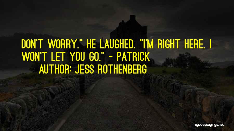 Jess Rothenberg Quotes: Don't Worry. He Laughed. I'm Right Here. I Won't Let You Go. - Patrick