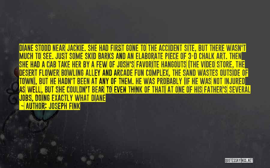 Joseph Fink Quotes: Diane Stood Near Jackie. She Had First Gone To The Accident Site, But There Wasn't Much To See. Just Some